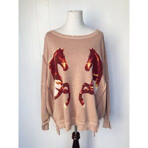 Free People Camden Horse Sweatshirt Top